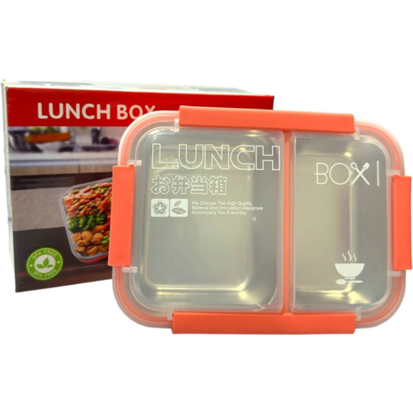 Dual-Compartment Leak-Proof Stainless Steel Lunch Box for Kids and Office