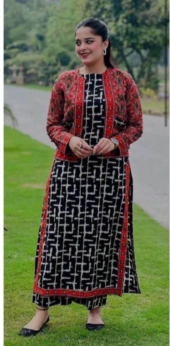 3 Pcs Women's Unstitched Digital Print Suit