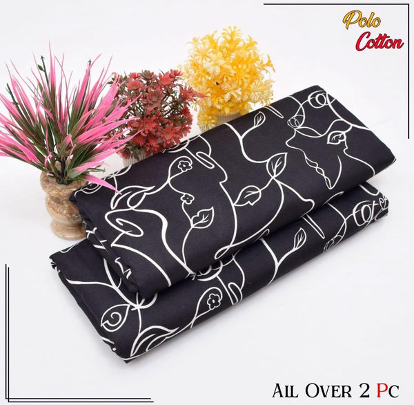 2 Pcs Women's Unstitched Printed Suit