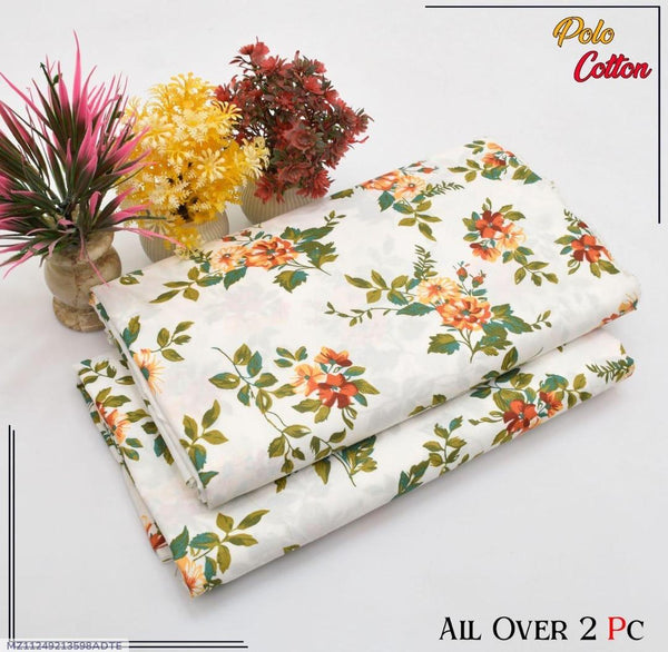 2 Pcs Women's Unstitched Printed Suit