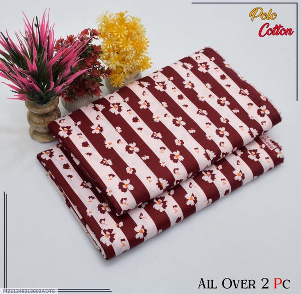 2 Pcs Women's Unstitched Printed Suit