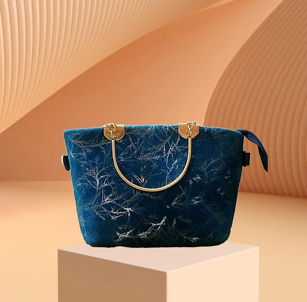 Girl's Velvet Printed Hand Bag