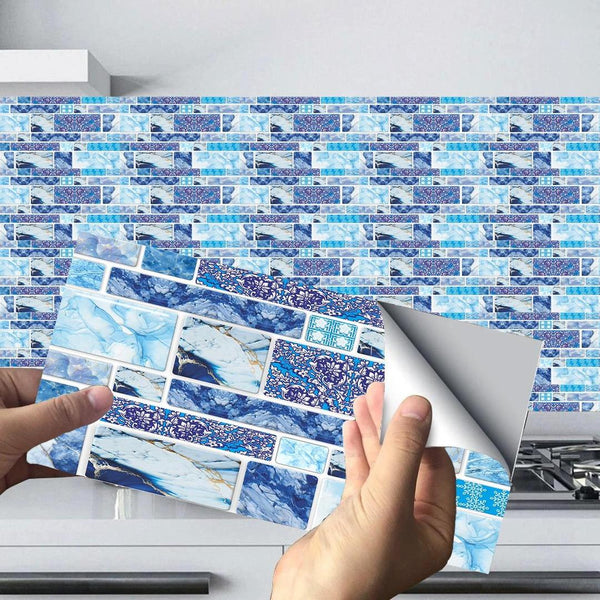 Modern Design Quartz Wall Tile Stickers - 100 Pcs Self-Adhesive Waterproof Decor