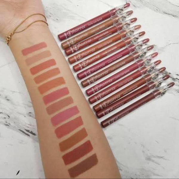 12 Pcs Matte Finish Multicolor Lip Pencil Set – High Pigmented Beauty Essentials