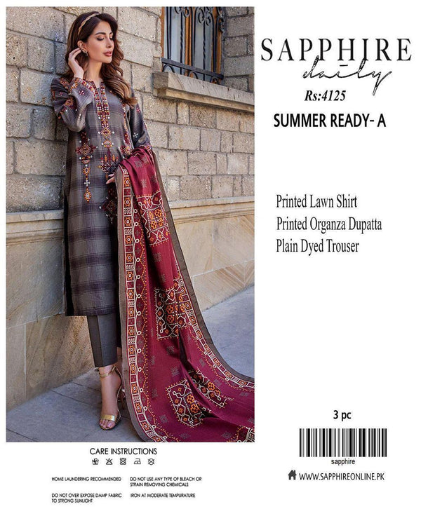 3 Pcs Women's Unstitched Printed Suit