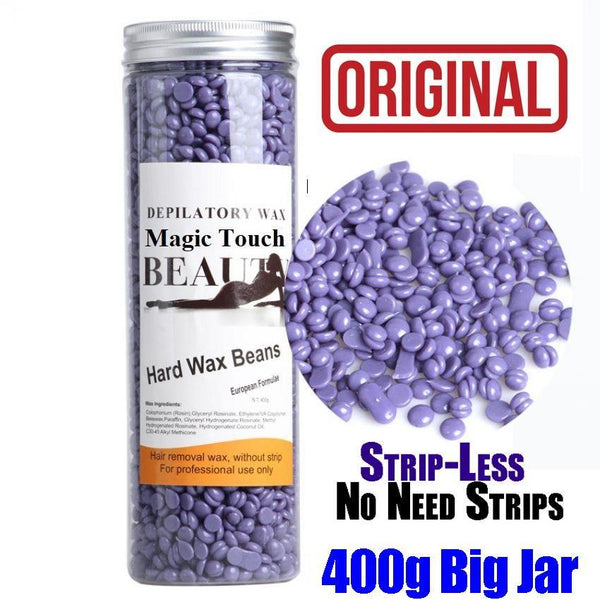 Stripless Hair Removing Wax Beans, 400g - Big Jar Peel off Wax for Face, Body & Legs