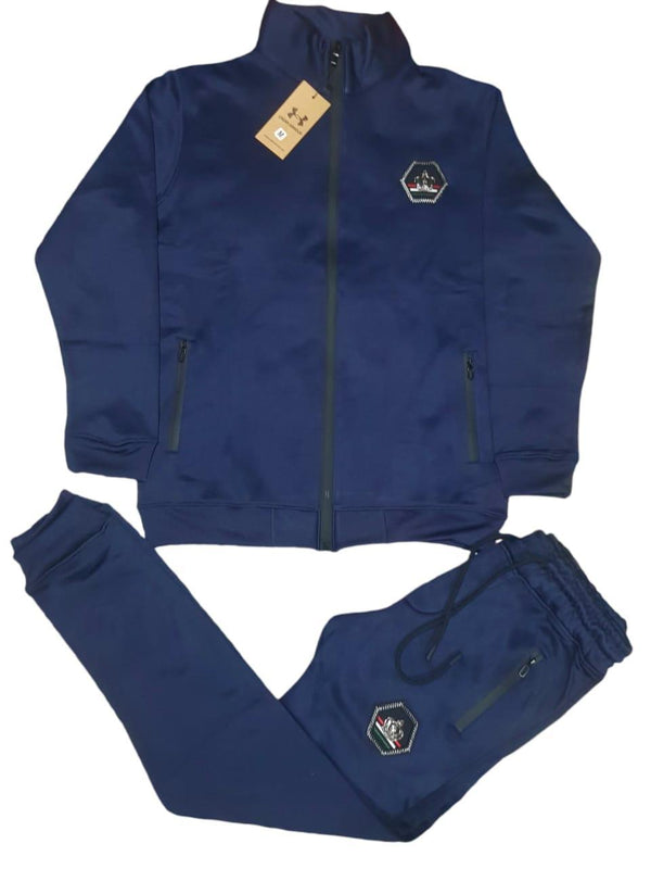 2 Pcs Blue Hooded Neck Dri Fit Hoodie Track Suit