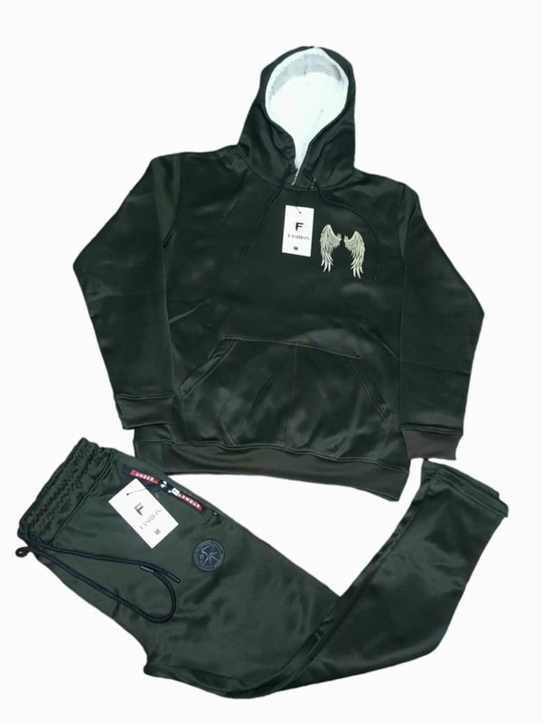 Men's Fleece Hoodie Track Suit - 2 Pcs