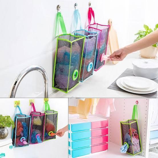 Shopping Bag Holder Basket, Pack Of 3