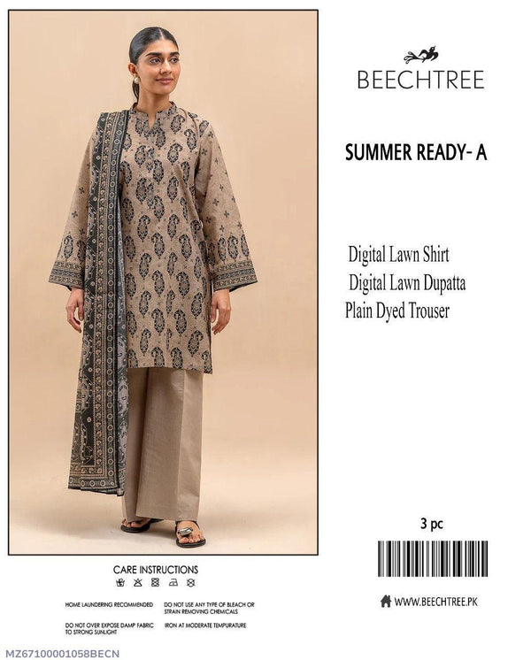 3 Pcs Women's Unstitched Printed Suit