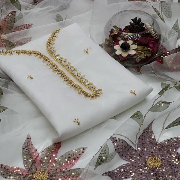3 Pcs Women's Unstitched Embroidered Suit