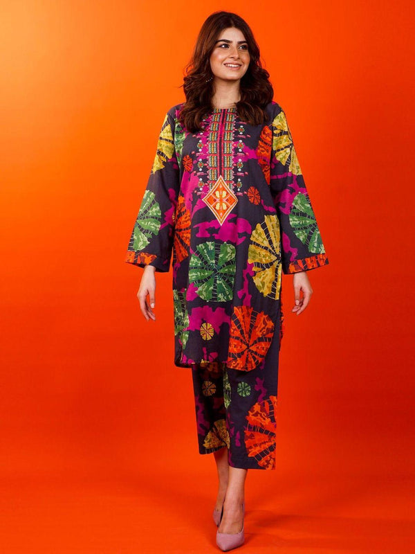 3 Pcs Women's Unstitched Digital Print Suit